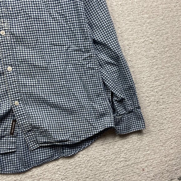 Michael Kors Dress Shirt Mens S Blue / White Gingham Check Collared Button Down - Picture 3 of 14